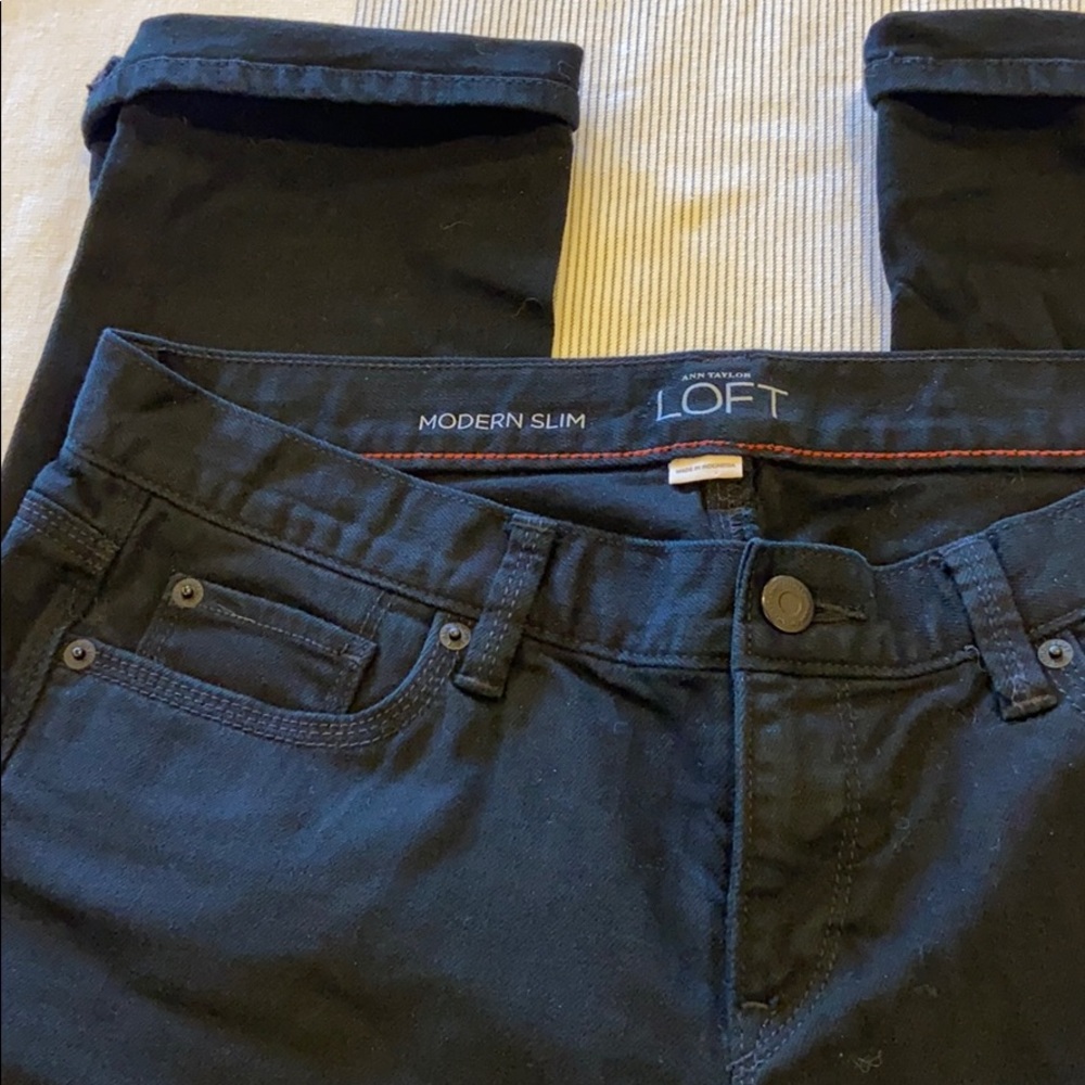 ANN TAYLOR LOFT MODERN SLIM 10 Black Jeans